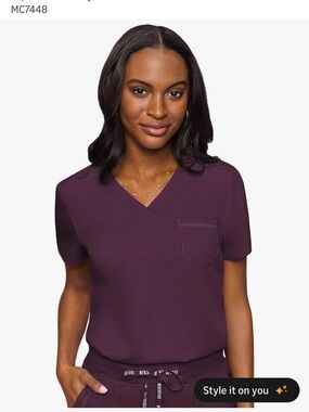 Medcouture M Wine Scrub top